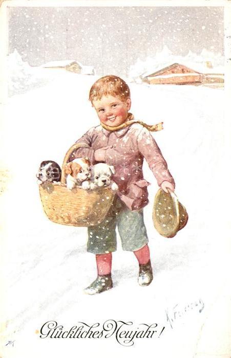 Feiertag Karl Neujahr Kind Welpen