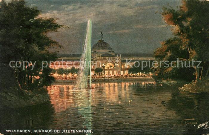 Verlag Tucks Oilette Nr. 2001 Wiesbaden Kurhaus N. Beraud