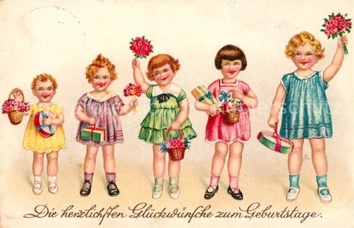 Geburtstag Kinder Blumen Geschenke Litho