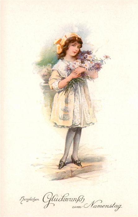 Namenskarte Namenstag Kind Maedchen Blumen Verlag-Erkal-Nr. 342/2