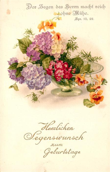 Geburtstag Blumen Litho