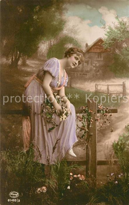 Foto Amag Nr. 61493/3 Frau Blumen