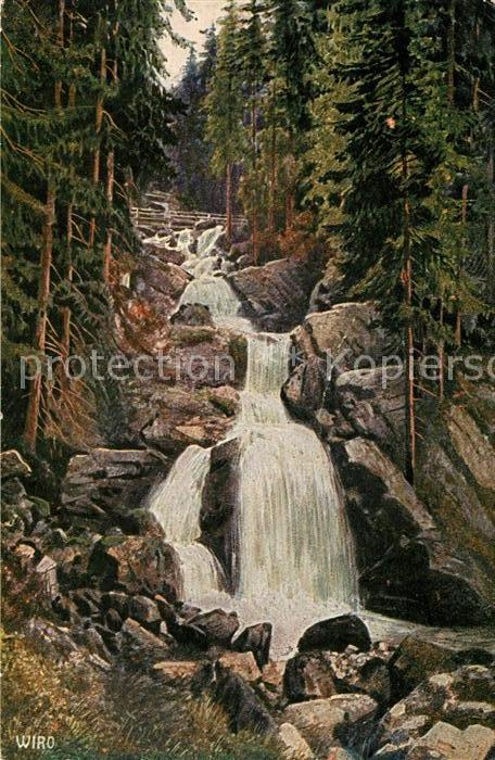 Verlag WIRO Wiedemann Nr. 2425 C Triberg Schwarzwald Wasserfall