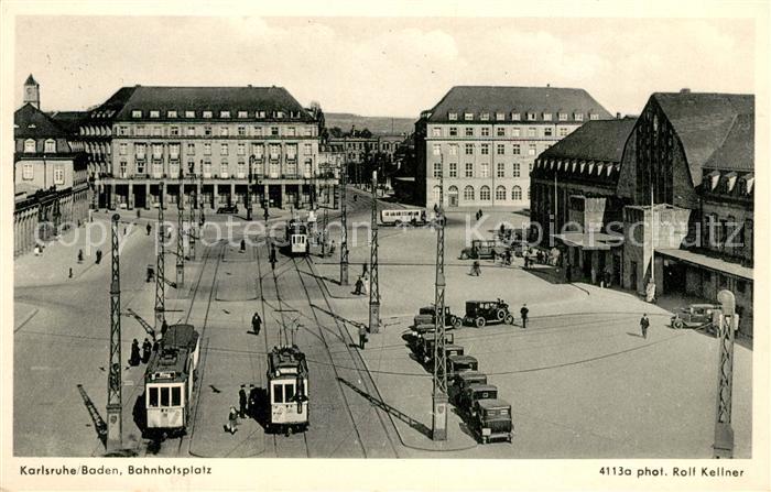 Foto Kellner Rolf Nr. 4113 a Karlsruhe Bahnhofsplatz