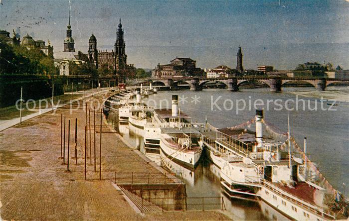 Dampfer Seitenrad Dresden Elbdampferlandeplatz Augustusbr