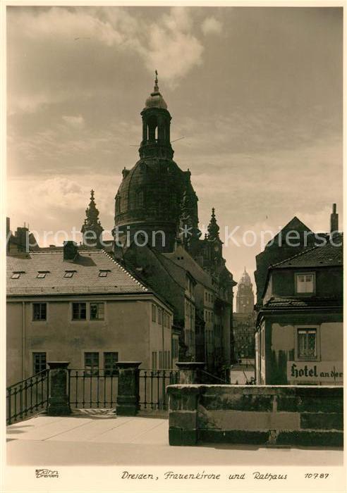 Foto Hahn Nr. 10787 Dresden Frauenkirche Rathaus
