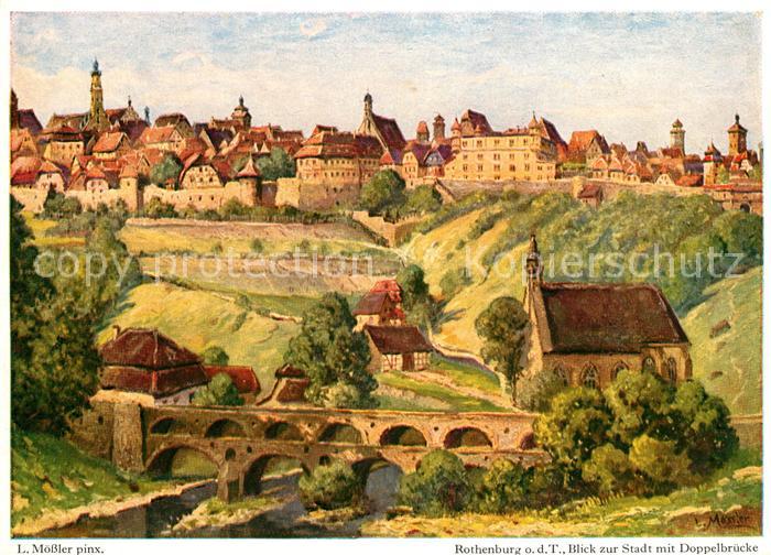 Moessler L. Rothenburg Tauber Doppelbruecke