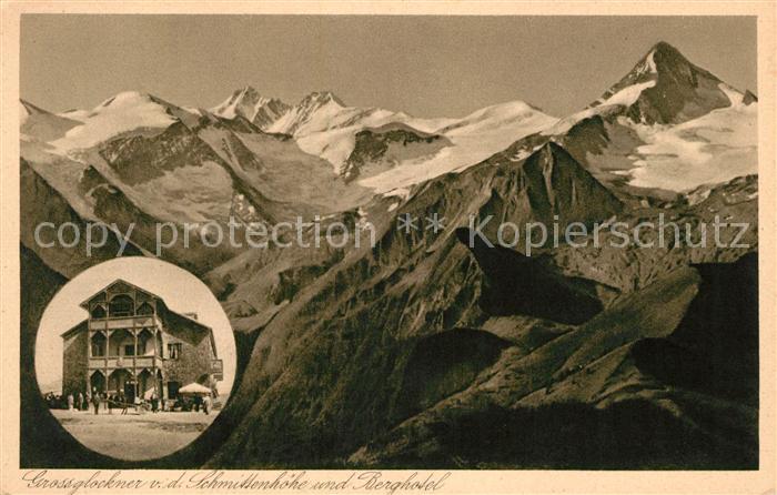 Schmittenhoehe Berghotel Blick nach dem Grossglockner Gebirgspanorama Hohe Tauer