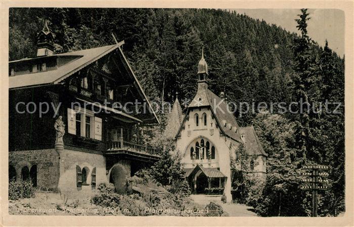 Semmering Niederoesterreich Pfarrhof und Kirche