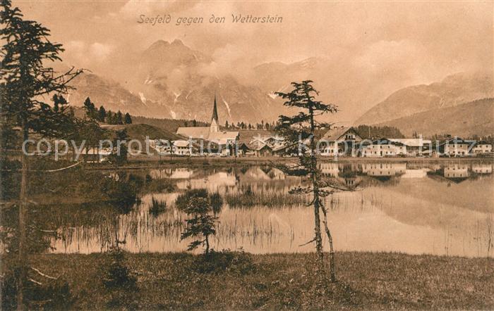 Seefeld Tirol Uferpartie am See gegen Wettersteingebirge