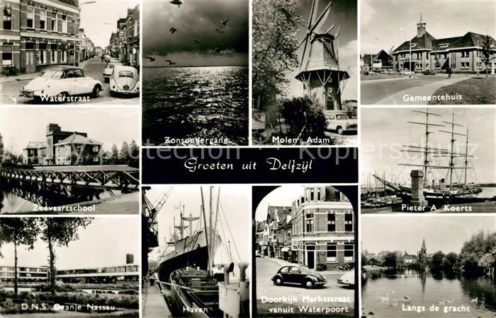 Delfzijl Waterstraat Zeevaartschool DNS Oranje Nassau Zonsontiergang Molden Geme