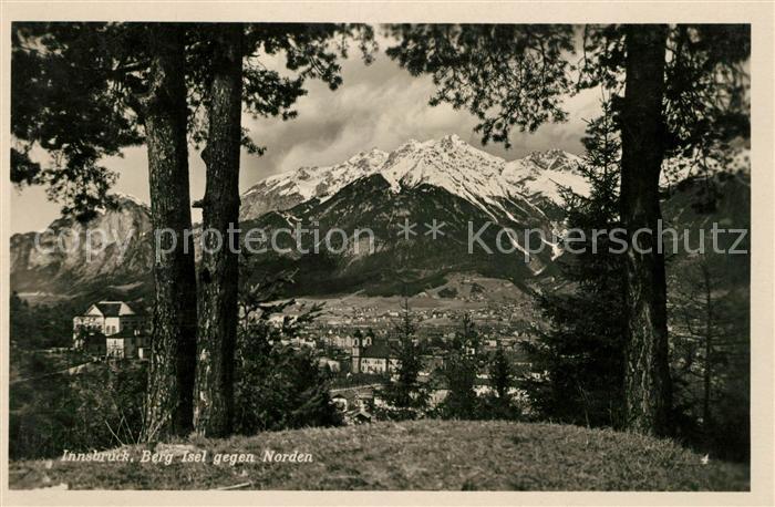 Innsbruck Berg Isel gegen Norden Nordkette