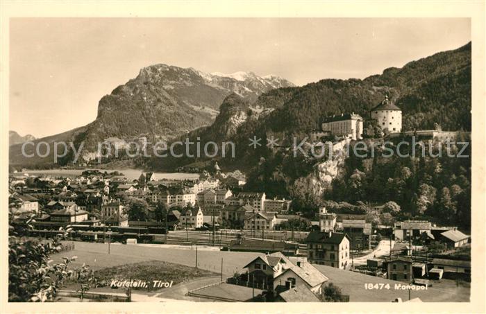 Kufstein Tirol Stadtbild mit Festung Geroldseck und Alpen