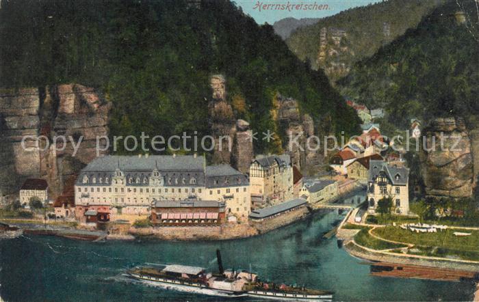 Herrnskretschen Boehmen Teilansicht