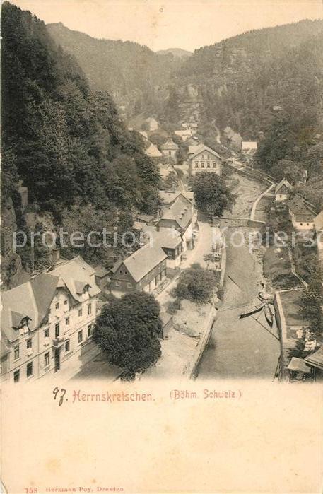 Herrnskretschen Boehmen Teilansicht