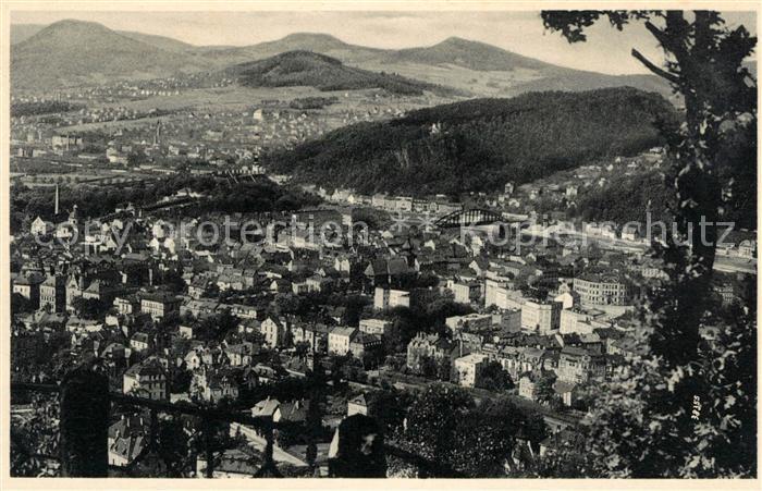 Tetschen-Bodenbach Boehmen Panorama vom Quaderberg