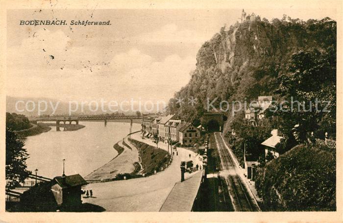 Bodenbach-Tetschen Boehmen Schaeferwand Elbepartie