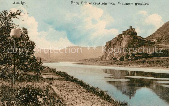 Aussig Tschechien Elbepartie mit Burg Schreckenstein