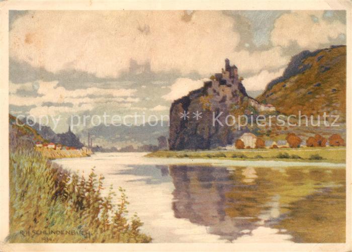 Aussig Tschechien Der Schreckenstein Kuenstlerkarte