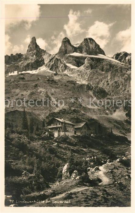 Lindauer Huette Gauertal Gebirgspanorama Montafon