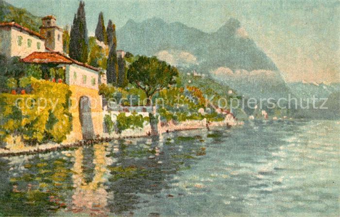 Oria Valsolda Häuserpartie am Luganersee Alpen Künstl