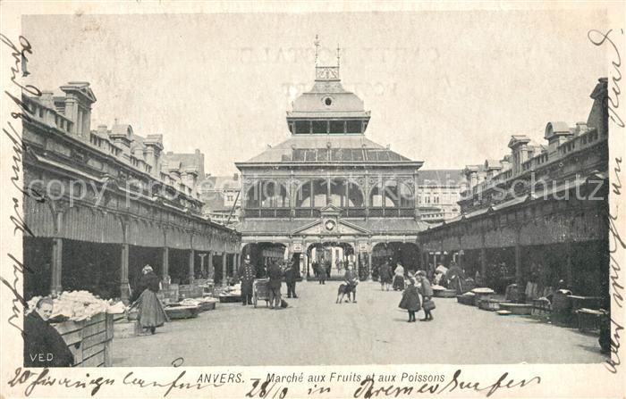 Anvers Antwerpen Marché aux Fruits et aux Poissons