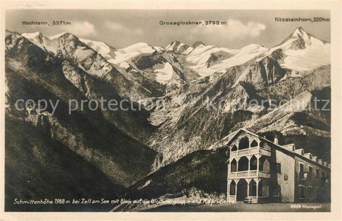 Schmittenhoehe Blick auf Glocknergruppe und Kaprunertal