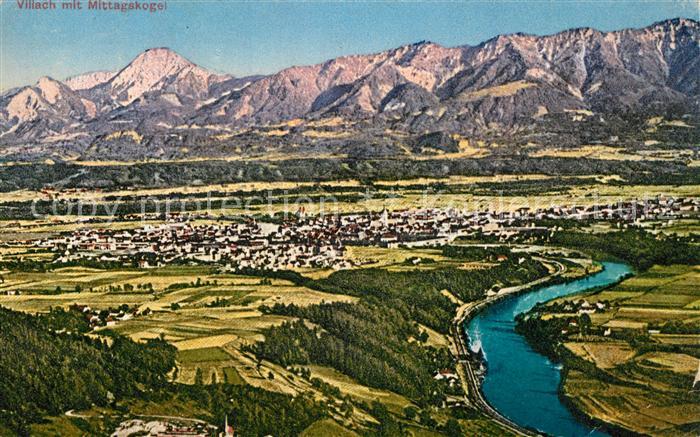 Villach Kaernten Gesamtansicht mit Blick zum Mittagskogel Karawanken