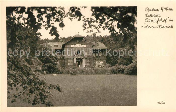 Baden Wien Cafe Restaurant Rudolfshof im Kurpark