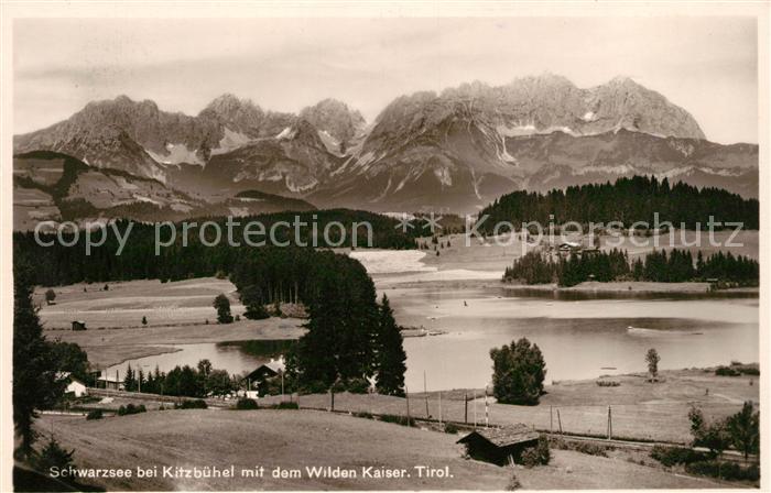 Kitzbuehel Tirol Schwarzsee mit dem Wilden Kaiser