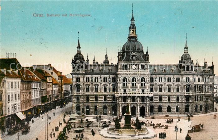 Graz Steiermark Rathaus mit Herrengasse