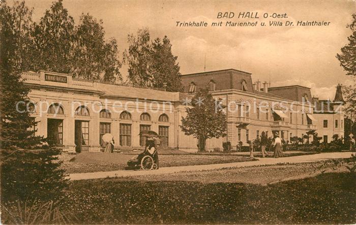 Bad Hall Oberoesterreich Trinkhalle mit Marienhof und Villa Dr Mainthaler