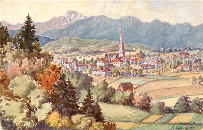 Bad Hall Oberoesterreich Stadtblick Kuenstlerkarte