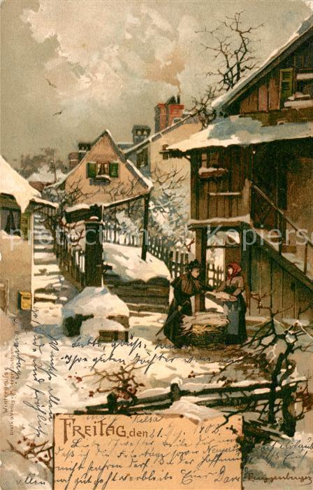 Wochentage Freitag Künstlerkarte T. Guggenberger