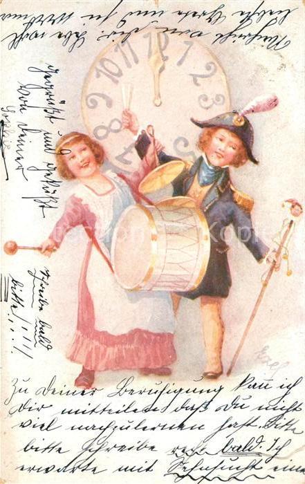 Uhren Neujahr Kinder Trommel