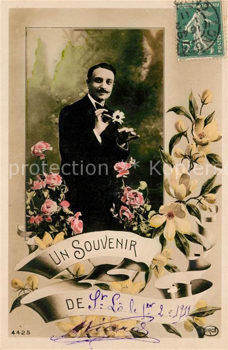 Foto Circe Nr. 4425 Mann Blumen