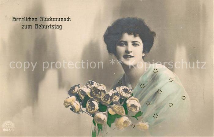 Foto RKL Paris Nr. 8616/3 Geburtstag Frau Rosen