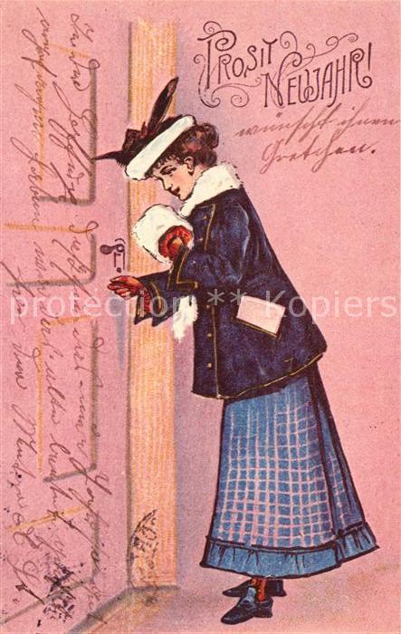 Neujahr Frau Mode Hutmode Muff