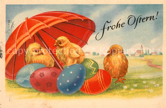 Ostern Easter Paques Küken Ostereier Regenschirm