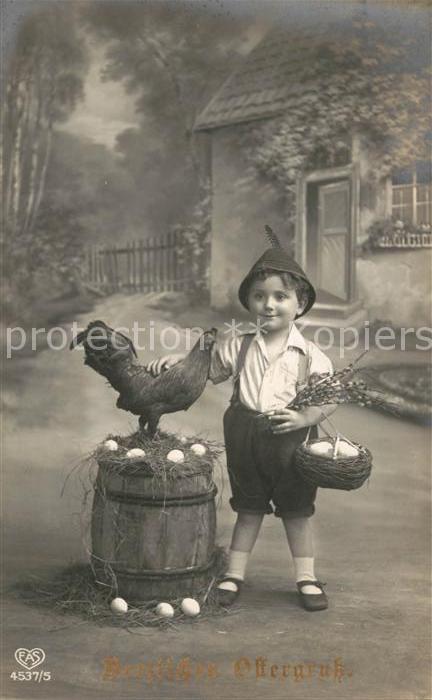 Foto EAS Nr. 4537/5 Ostern Kind Eier Huhn