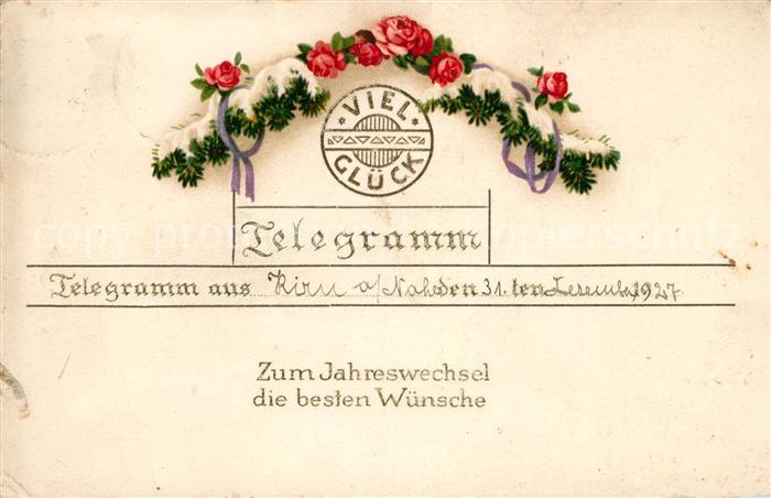 Neujahr Telegramm Litho
