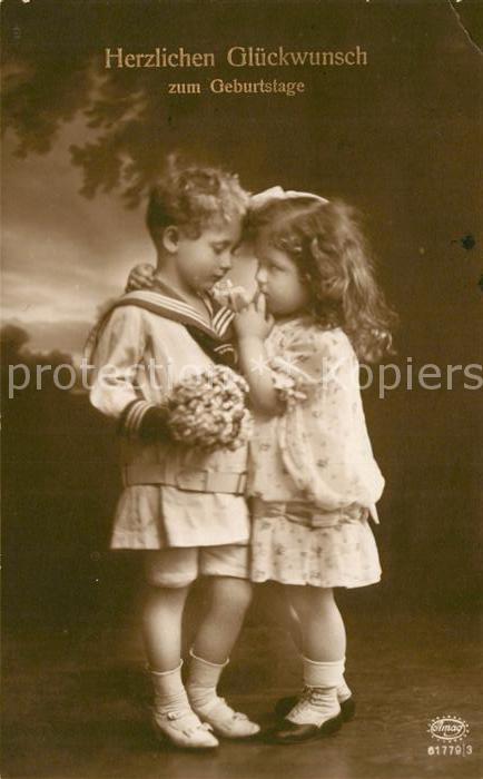 Foto Amag Nr. 61779/3 Kinder Geburtstag Blumen