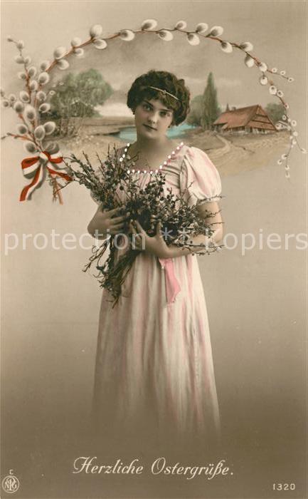 Foto NPG Nr. 1320 Ostern Frau Weidenkätzchen