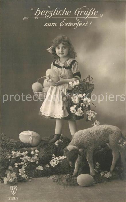 Foto BVB Nr. 2121/2 Ostern Mädchen Lamm Ostereier