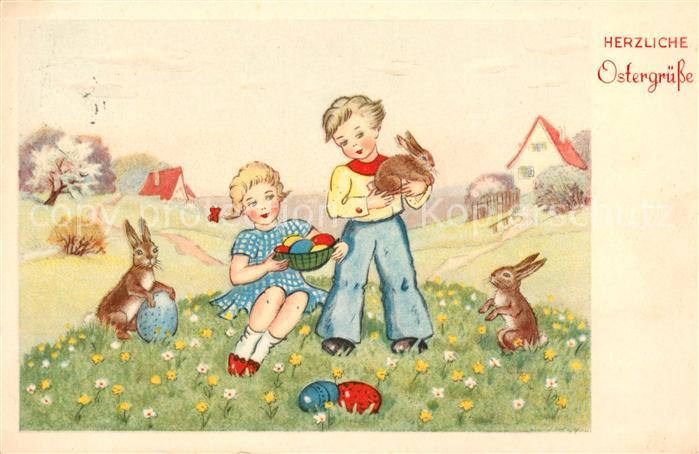 Ostern Easter Paques Kinder Hasen Ostereier