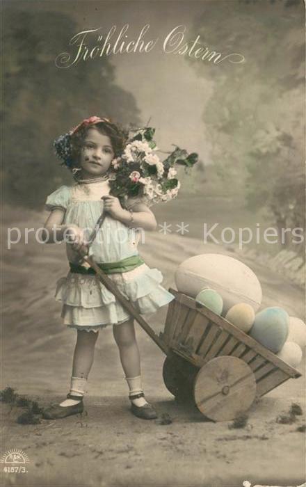 Foto RKL Paris Nr. 4187/3 Ostern Kind Mädchen Blumen Oster