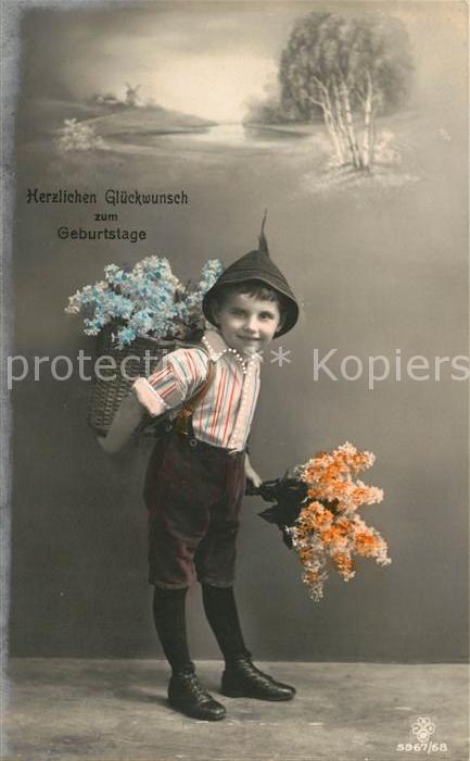 Foto SBW RPH Nr. 5967/68 Geburtstag Kind Blumen