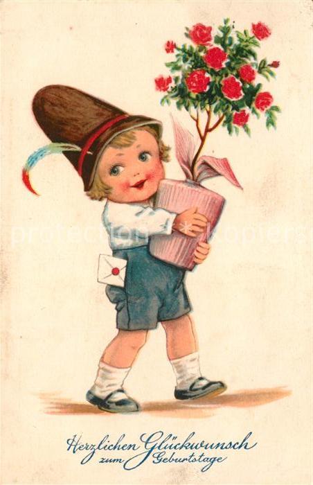 Geburtstag Kind Blumen Brief