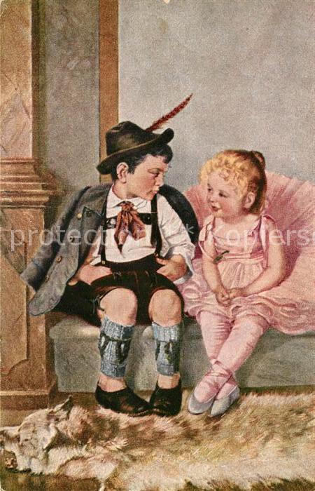 Kuenstlerkarte E. Louyot Rendezvous am Kinderfest Ball