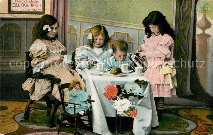 Geburtstag Kinder Puppe Teekränzchen